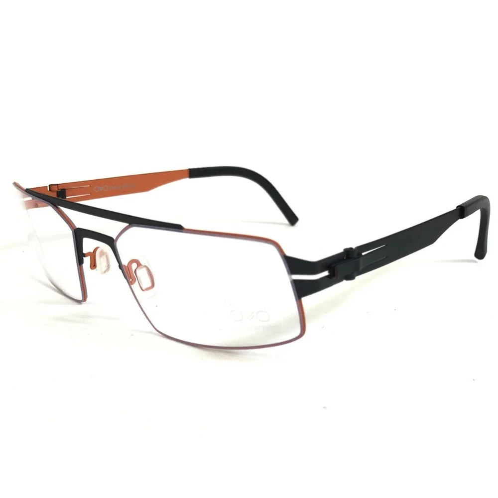 OVVO Optics Eyeglasses Frames 6019 c50/189 Black Orange Rectangle 54-20-135